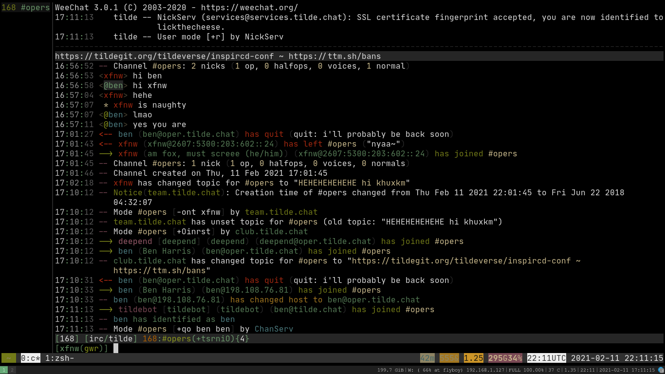 entering the tilde.chat opers channel without permission